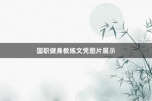 国职健身教练文凭图片展示